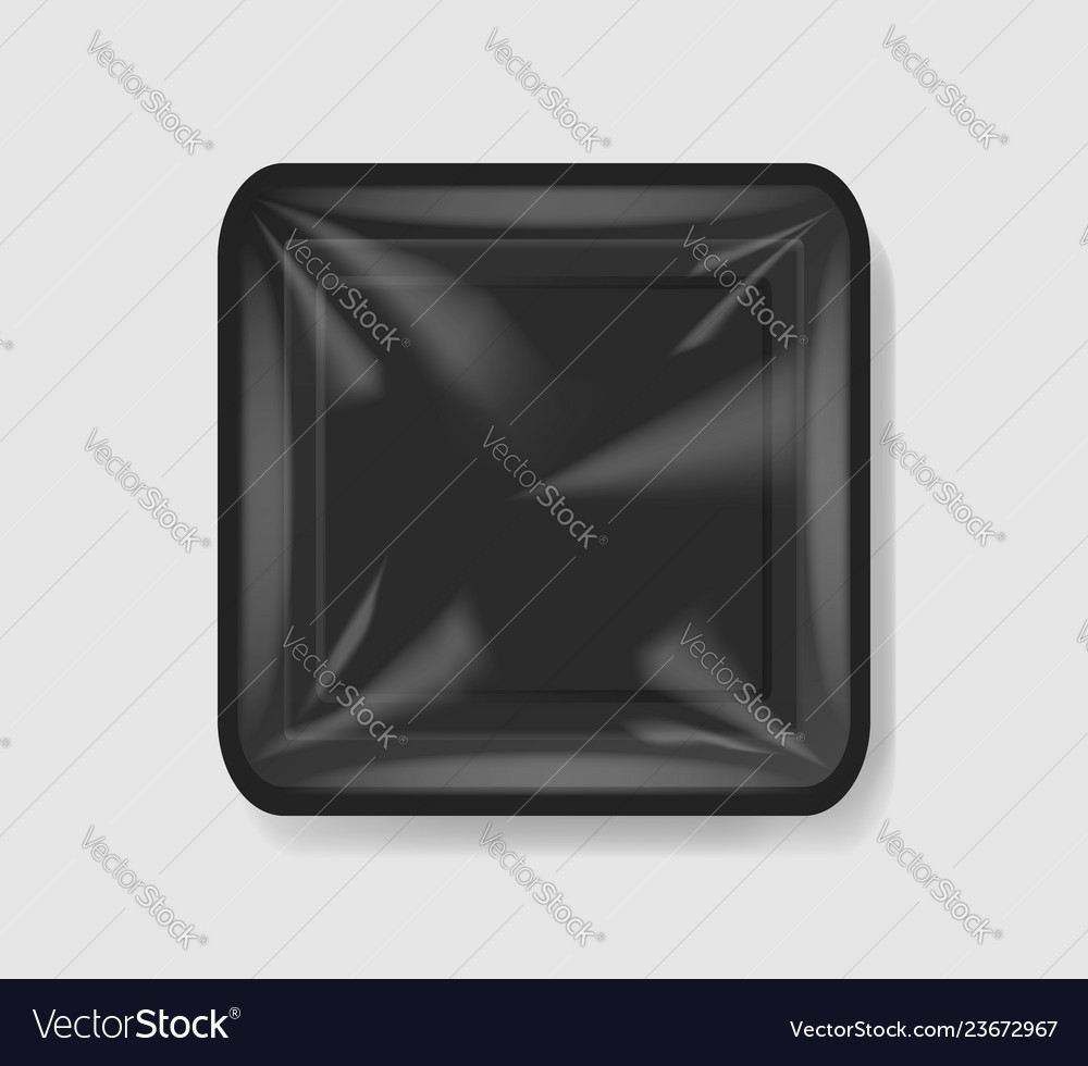 Plastic tray container with cellophane cover