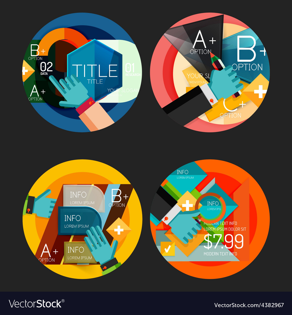 Set von flachen Design Kreis Option Infografiken