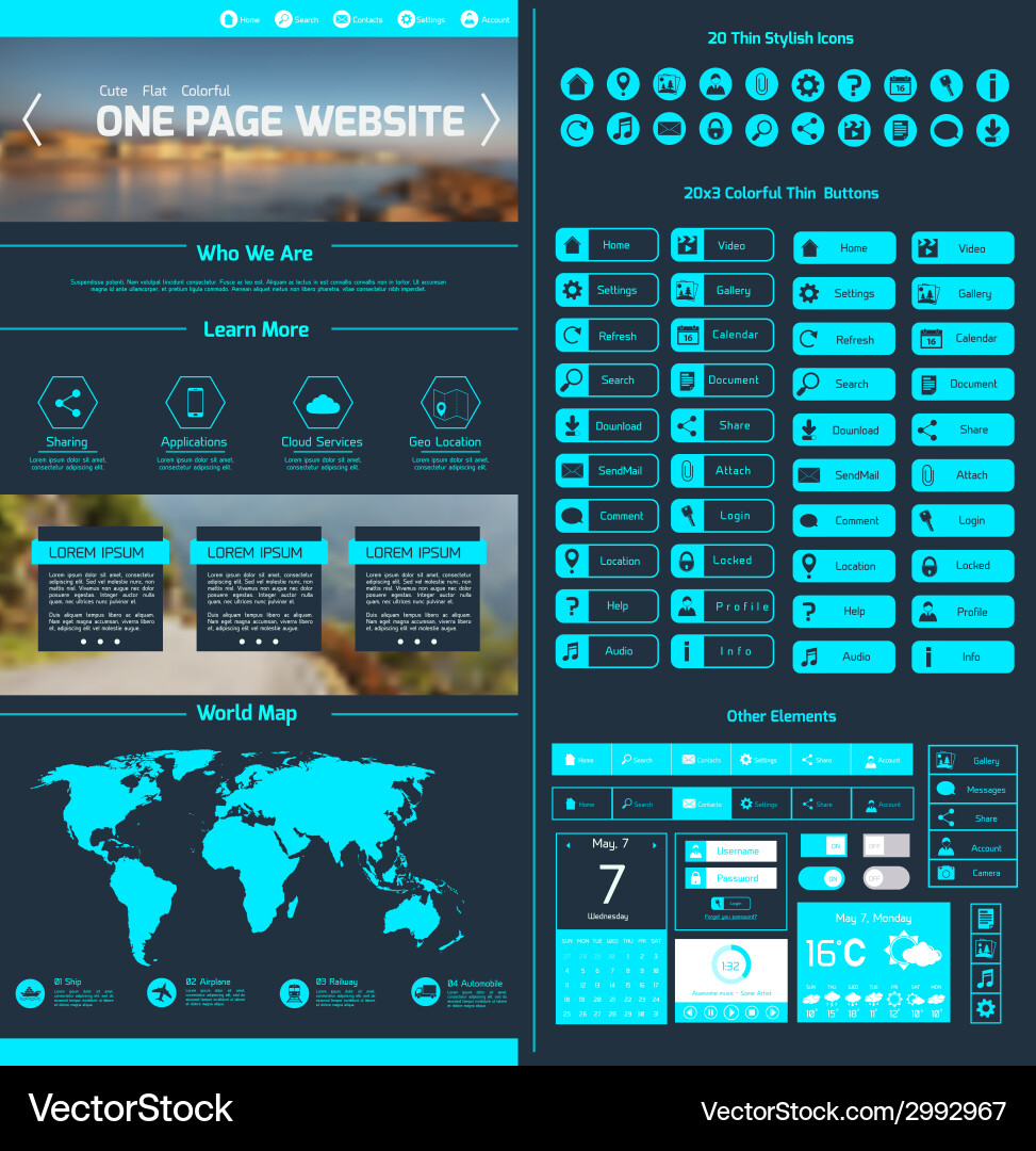 Website design template Royalty Free Vector Image