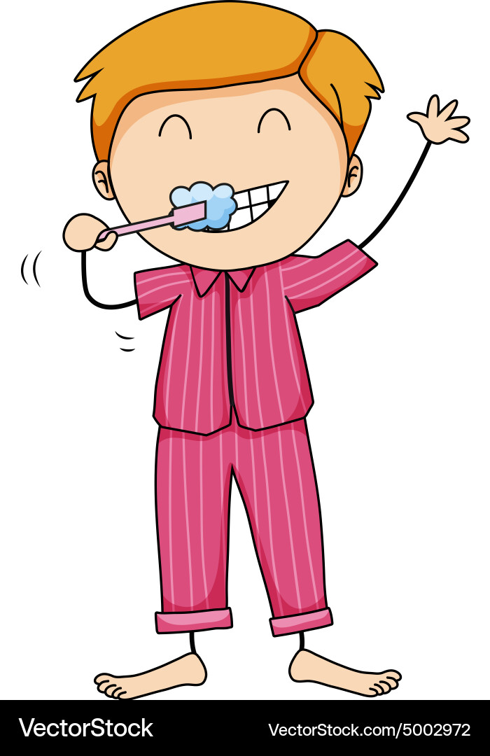 Brushing teeth Royalty Free Vector Image - VectorStock