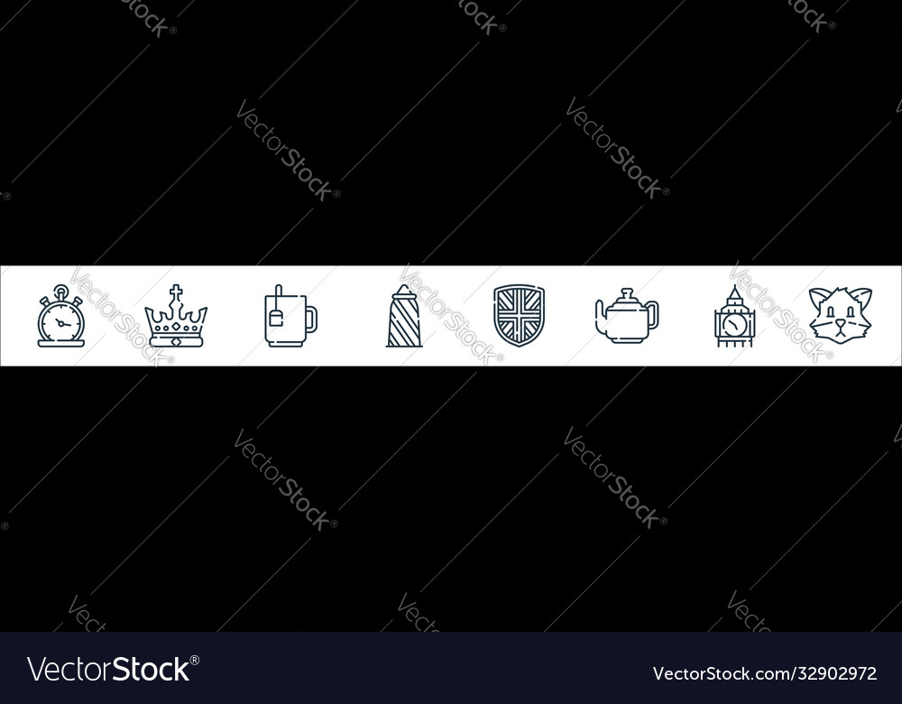 England line icons linear set quality