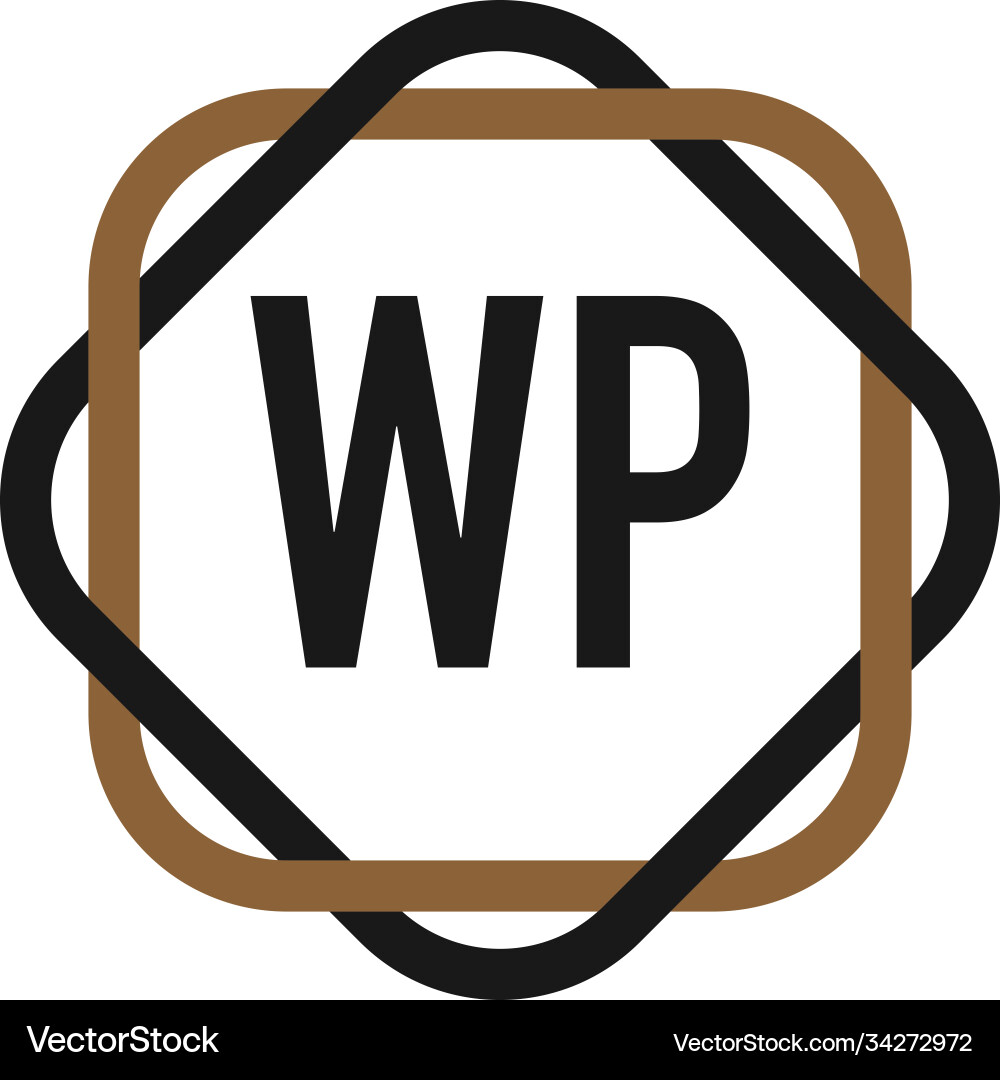 Initial letter wp elegance logo design template Vector Image
