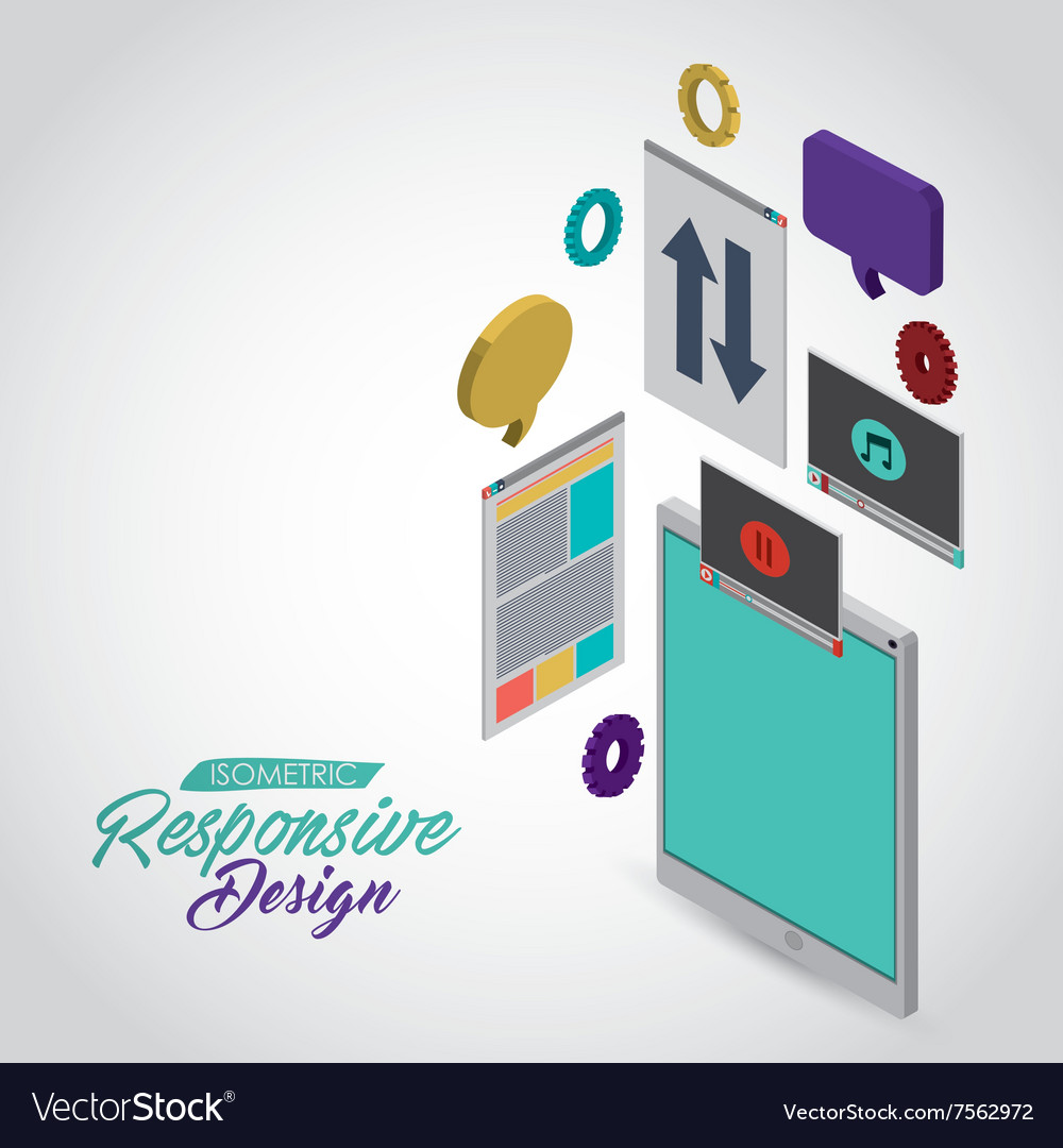 Isometric responsive icon design Royalty Free Vector Image
