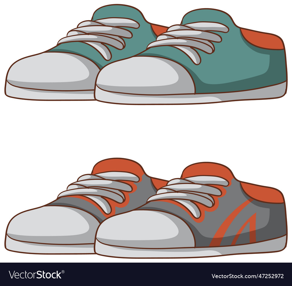 Set of sneakers shoes Royalty Free Vector Image