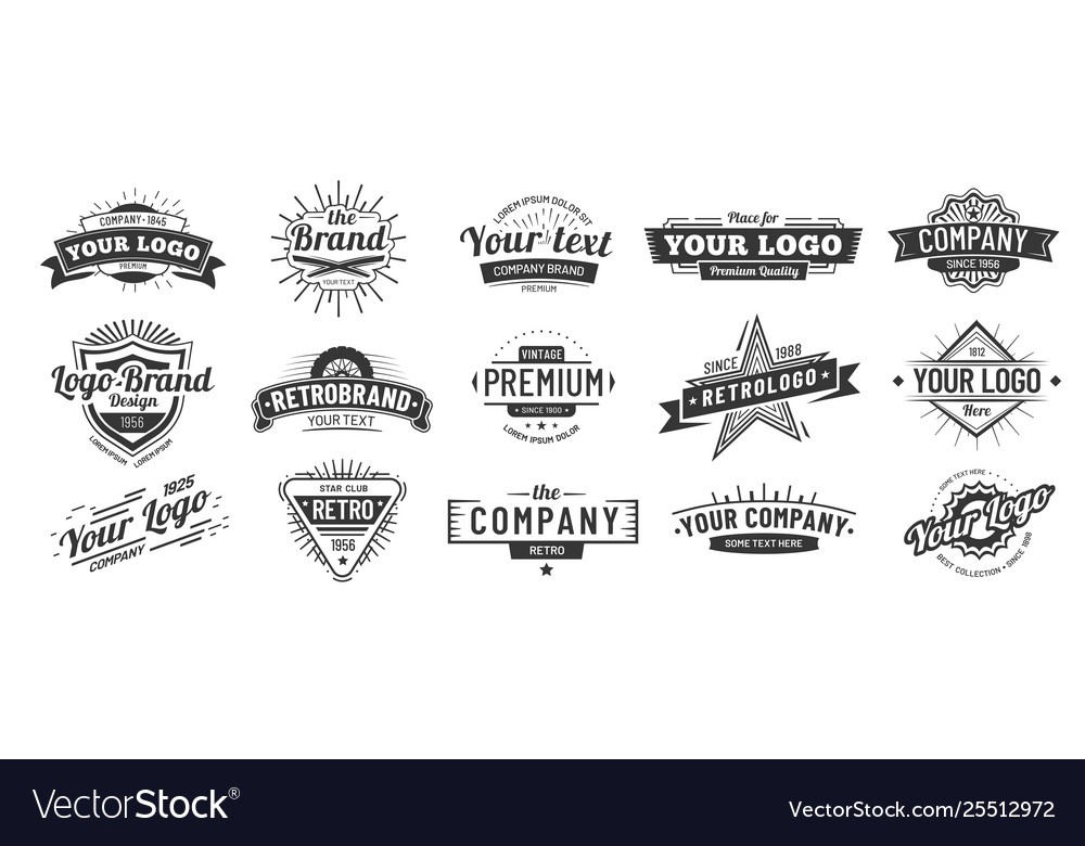 Vintage badge retro brand name logo badges Vector Image