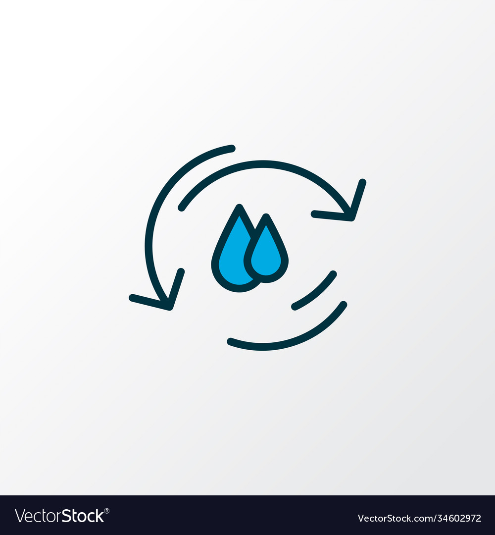 Water cycle icon colored line symbol premium Vector Image