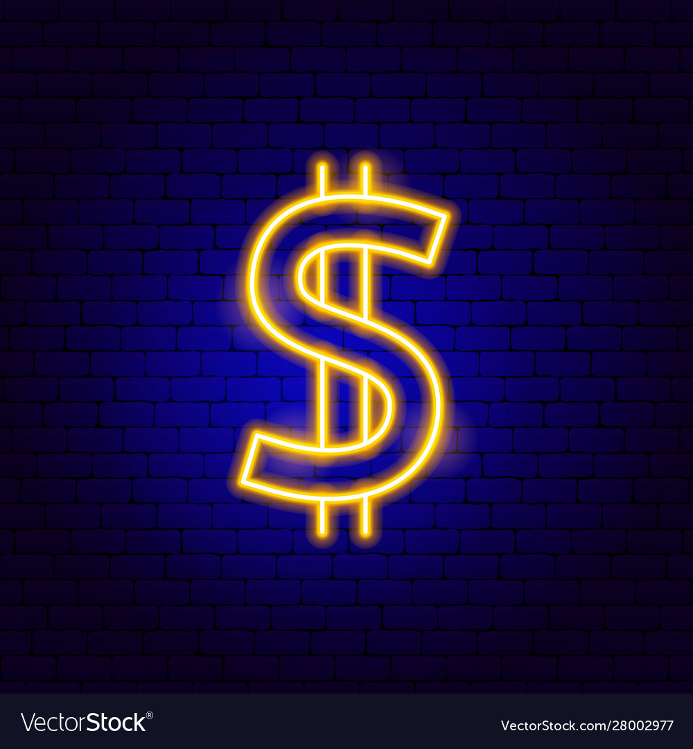 Dollar gold neon sign