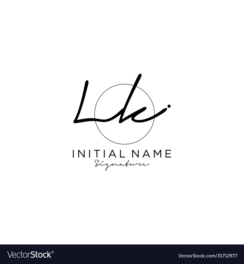 Lk initial handwriting logo design