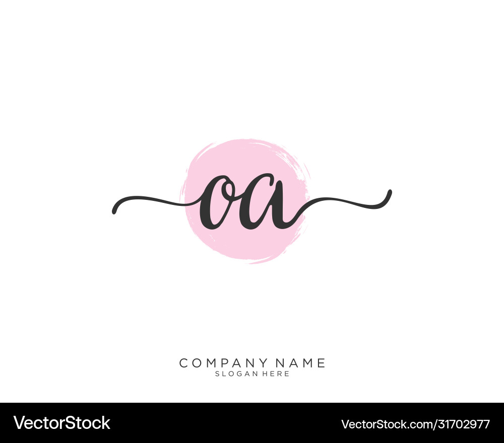 Oa initial handwriting logo design Royalty Free Vector Image