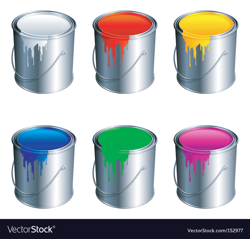  Paint  buckets  Royalty Free Vector Image VectorStock