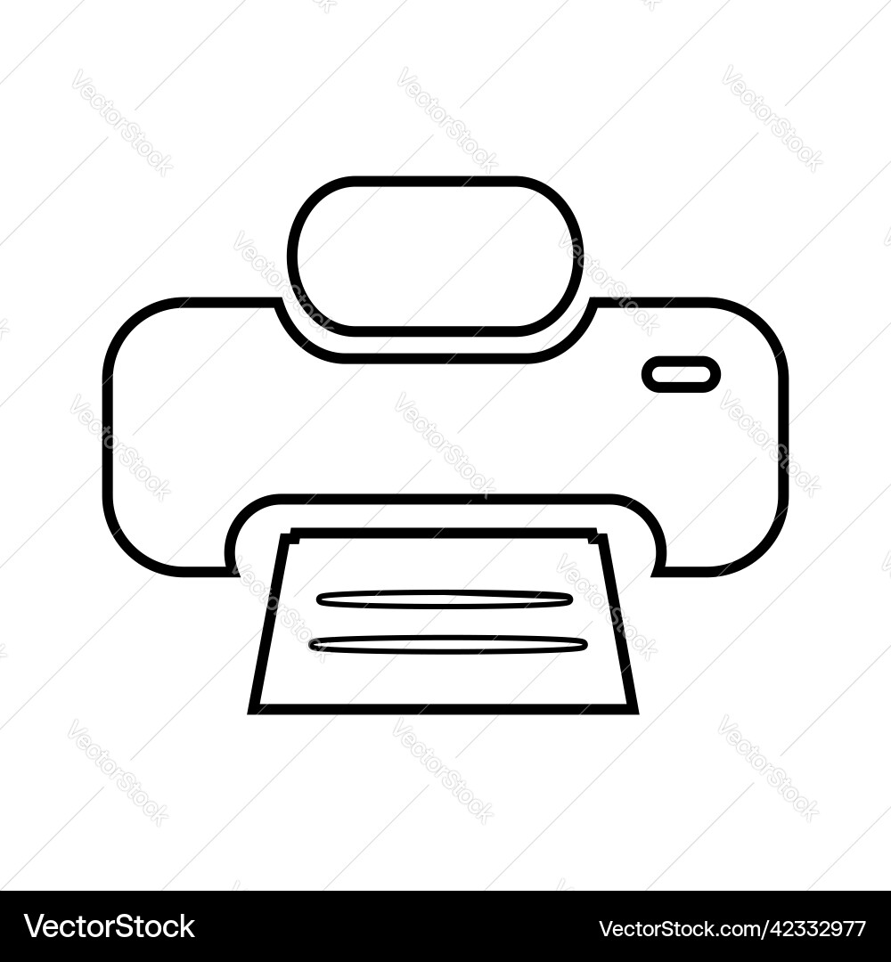 Printer outline icon isolated Royalty Free Vector Image