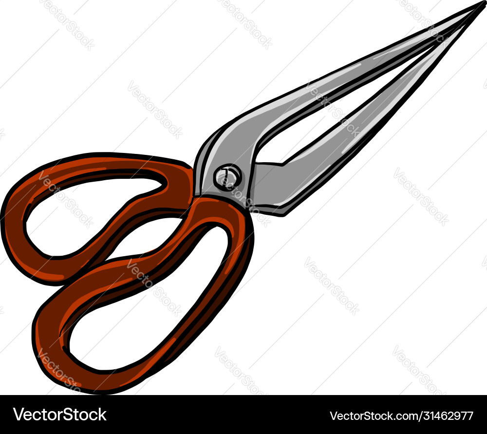 Red scissors on white background Royalty Free Vector Image