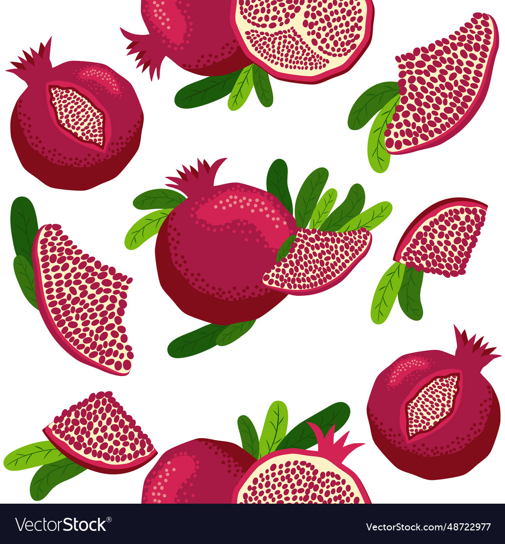 Seamless pattern with pomegranates decorative