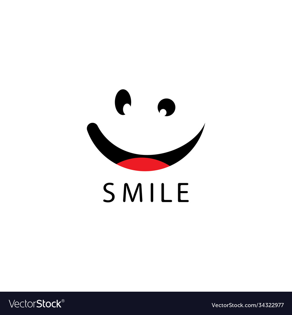 Smile logo in yellow background Royalty Free Vector Image