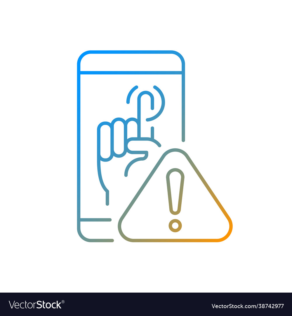 Touch display not working gradient linear icon Vector Image