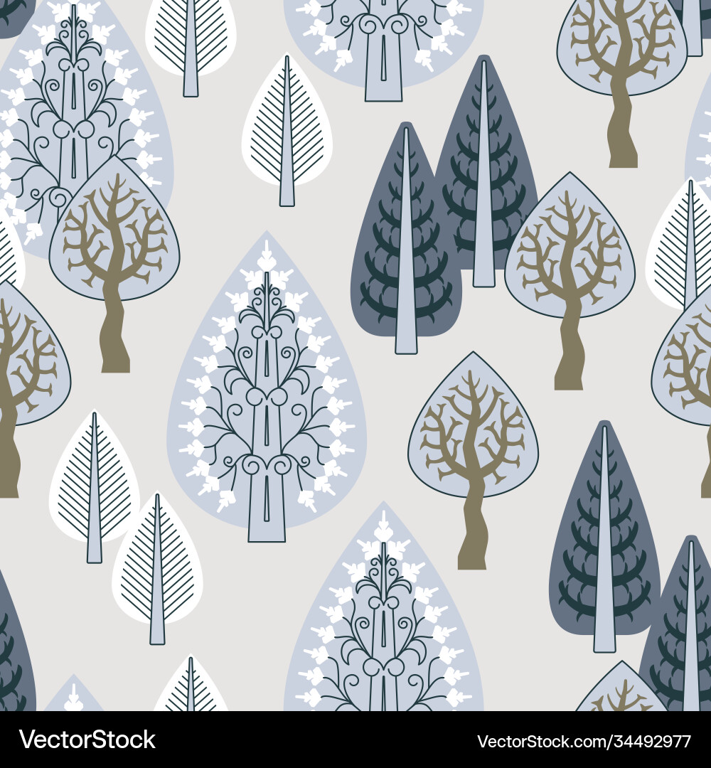 Winter forest Royalty Free Vector Image - VectorStock
