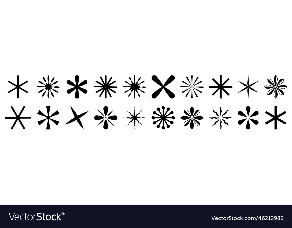 Asterisk icons set Royalty Free Vector Image - VectorStock