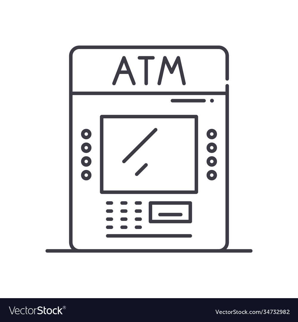 Atm concept icon linear isolated Royalty Free Vector Image