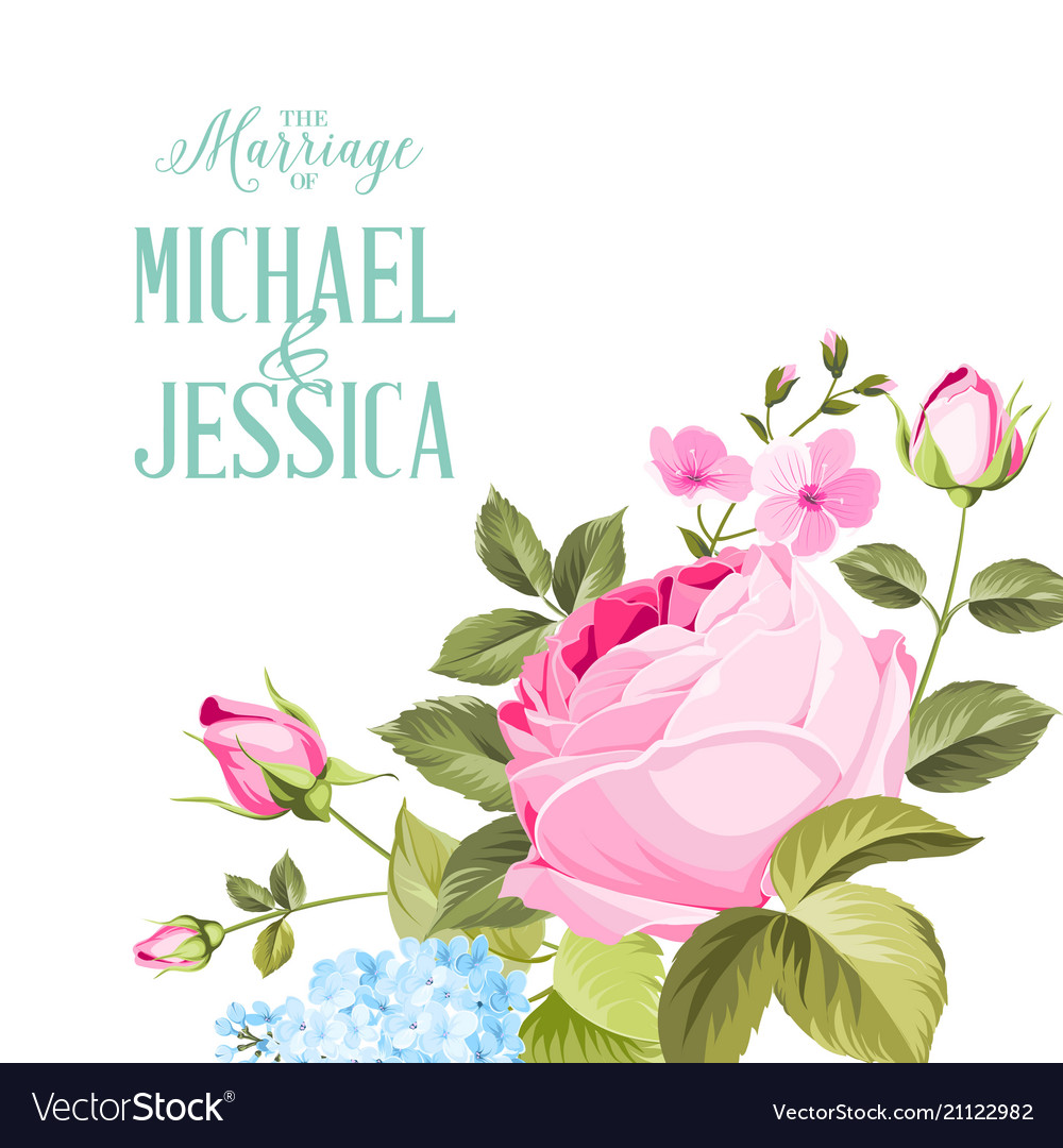 Congratulation card with roses vector image Congratulation card with roses