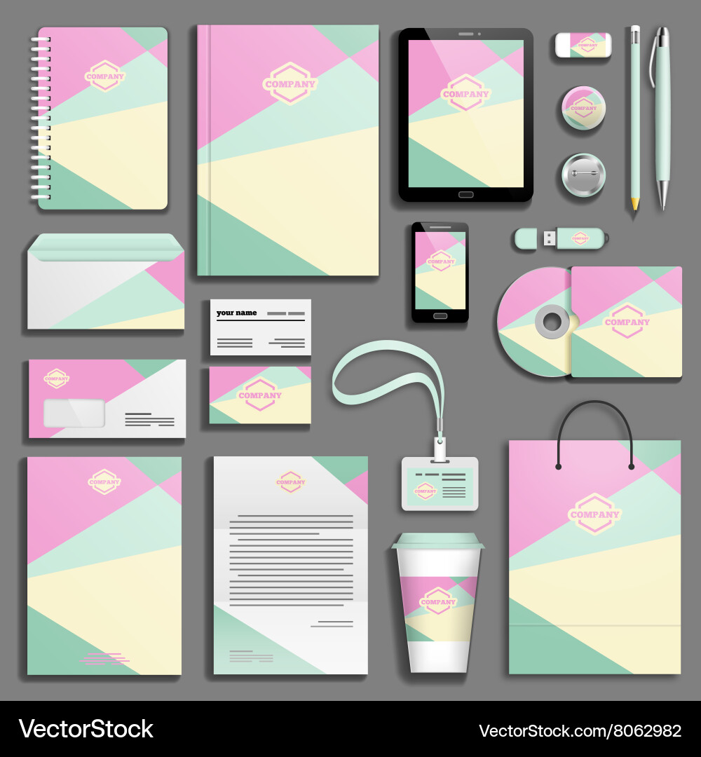 Corporate Identity Template Set Royalty Free Vector Image