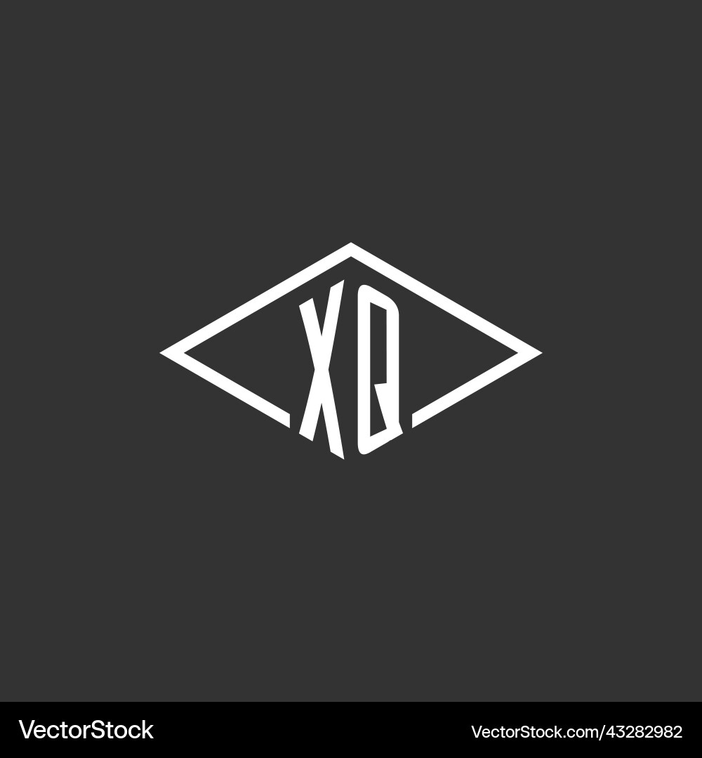 Initials xq logo monogram with simple diamond Vector Image