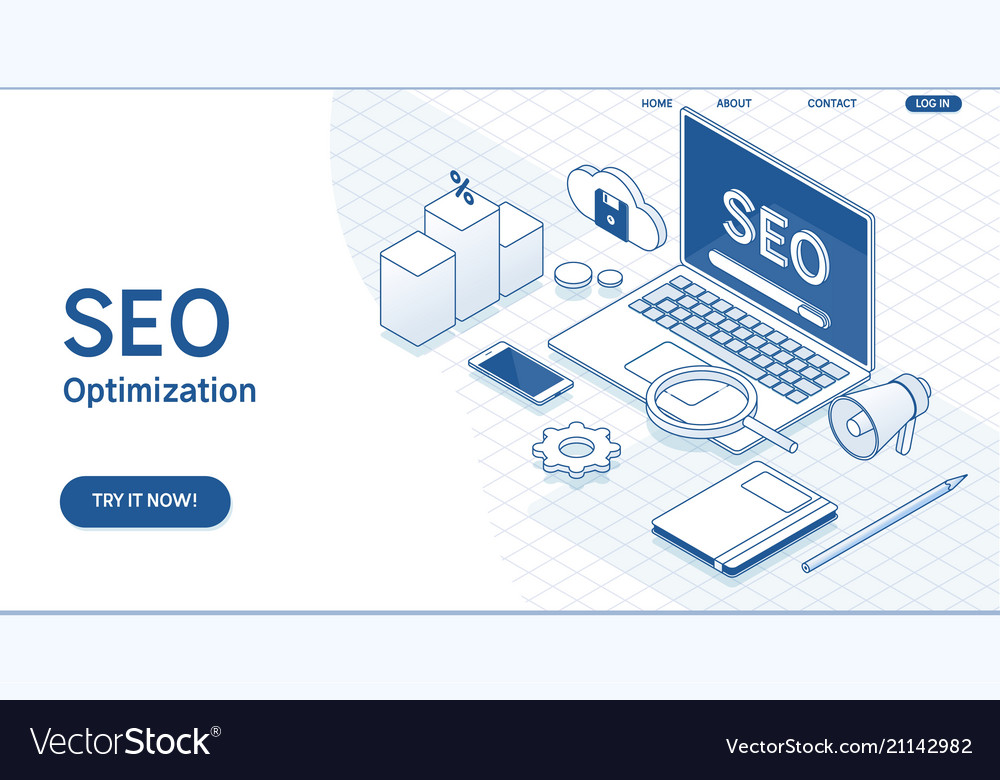 Seo optimization web page templateflat