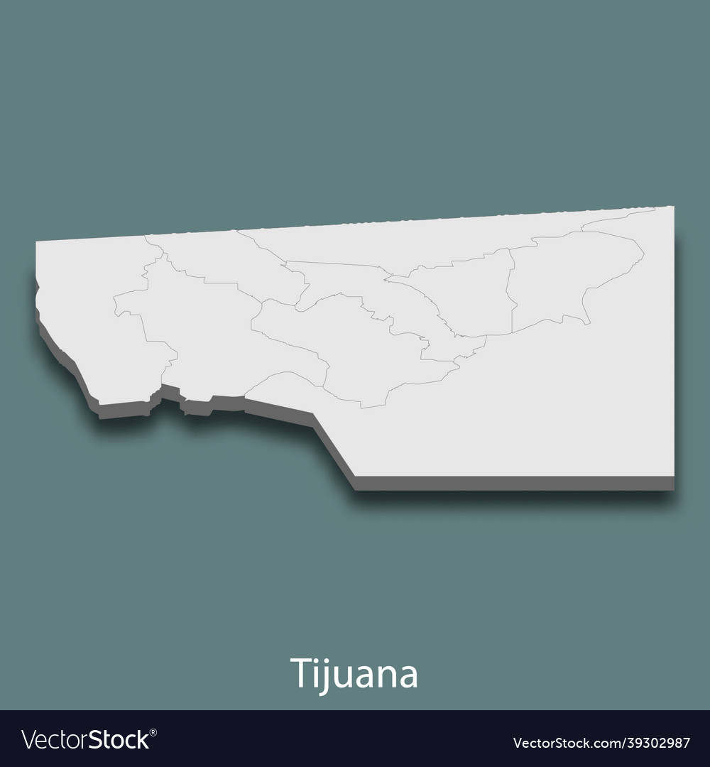 3d isometric map of tijuana is a city mexico