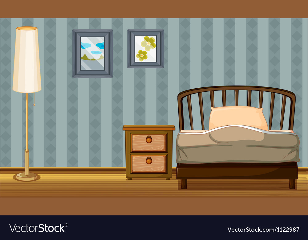 A bed and lamp Royalty Free Vector Image - VectorStock