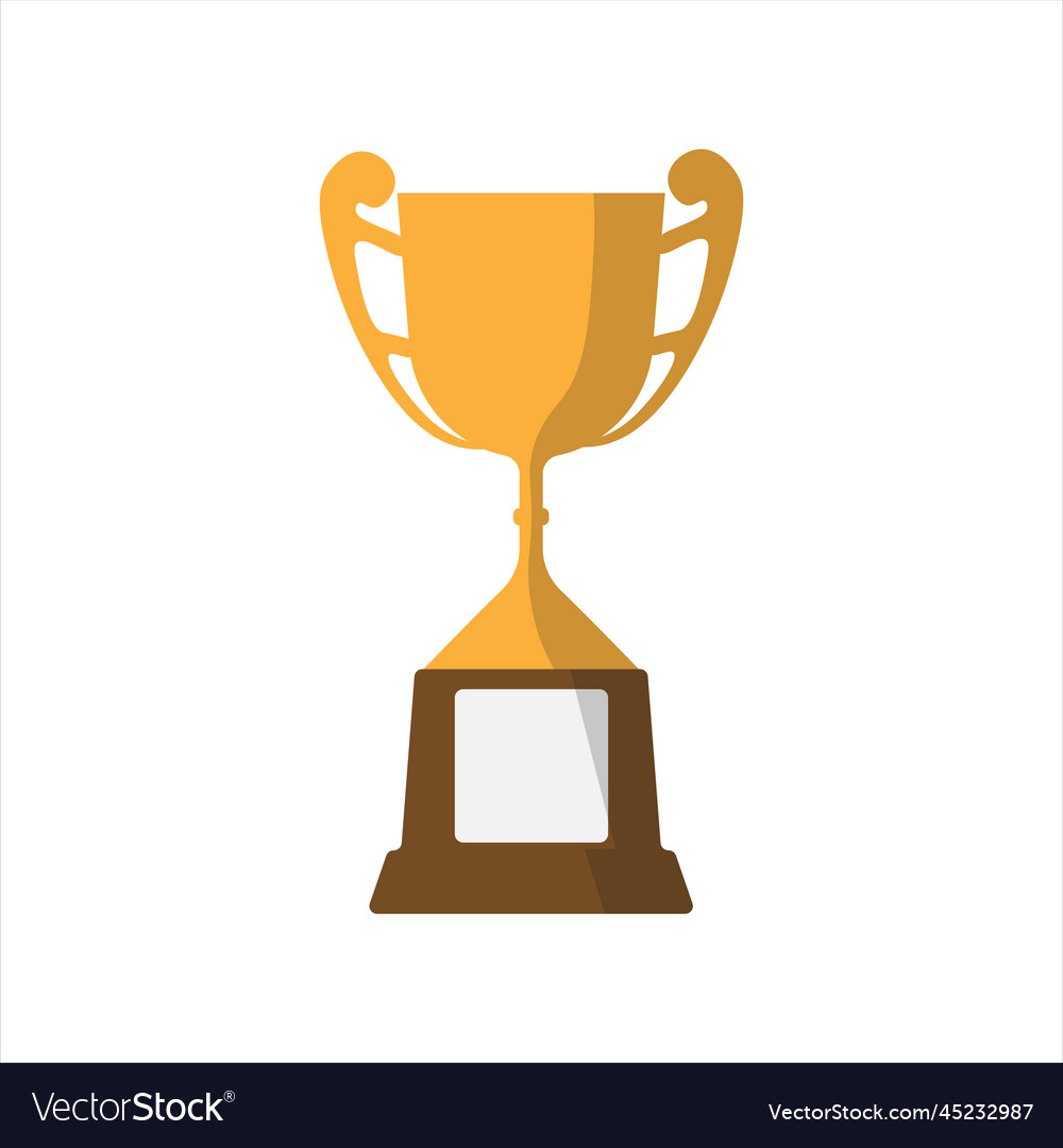 Gold flat trophy Royalty Free Vector Image - VectorStock