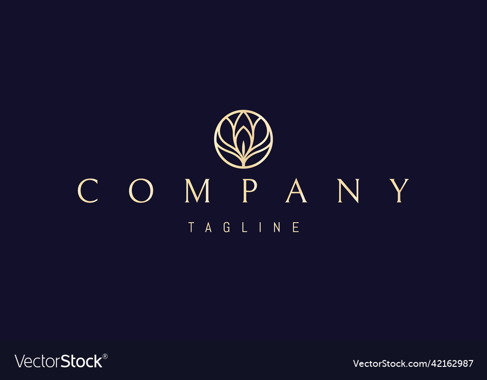 Golden Logo On Which An Abstract Image Royalty Free Vector