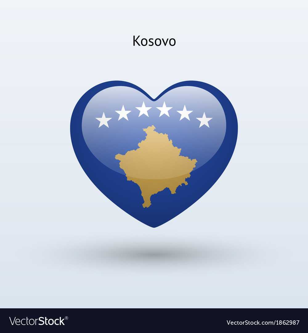 Love kosovo symbol heart flag icon