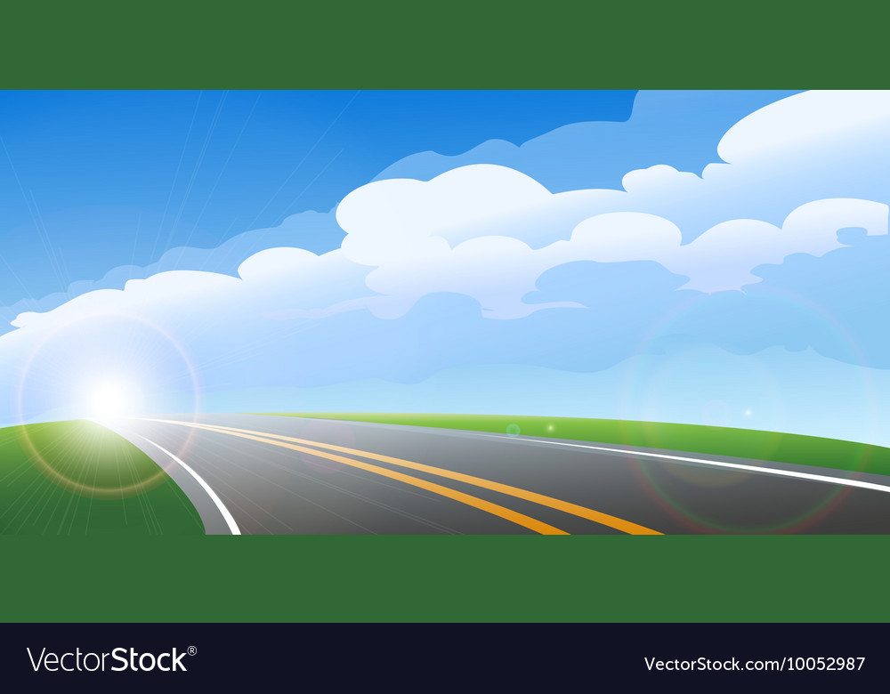 Morning road background Royalty Free Vector Image