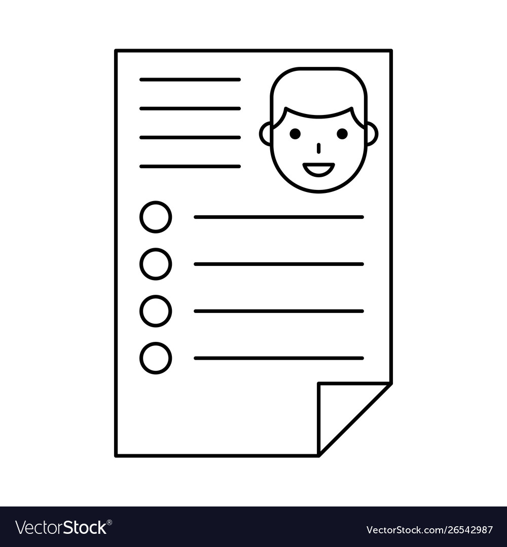 Resume or personal record line style icon Vector Image