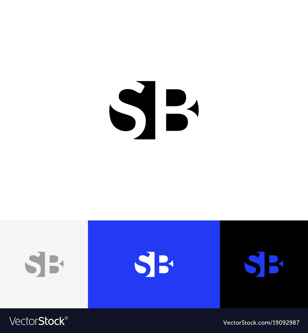 Sb Monogram Logo From Letters S And B Royalty Free Vector Sb Monogram Logo From Letters S And B Vector Image