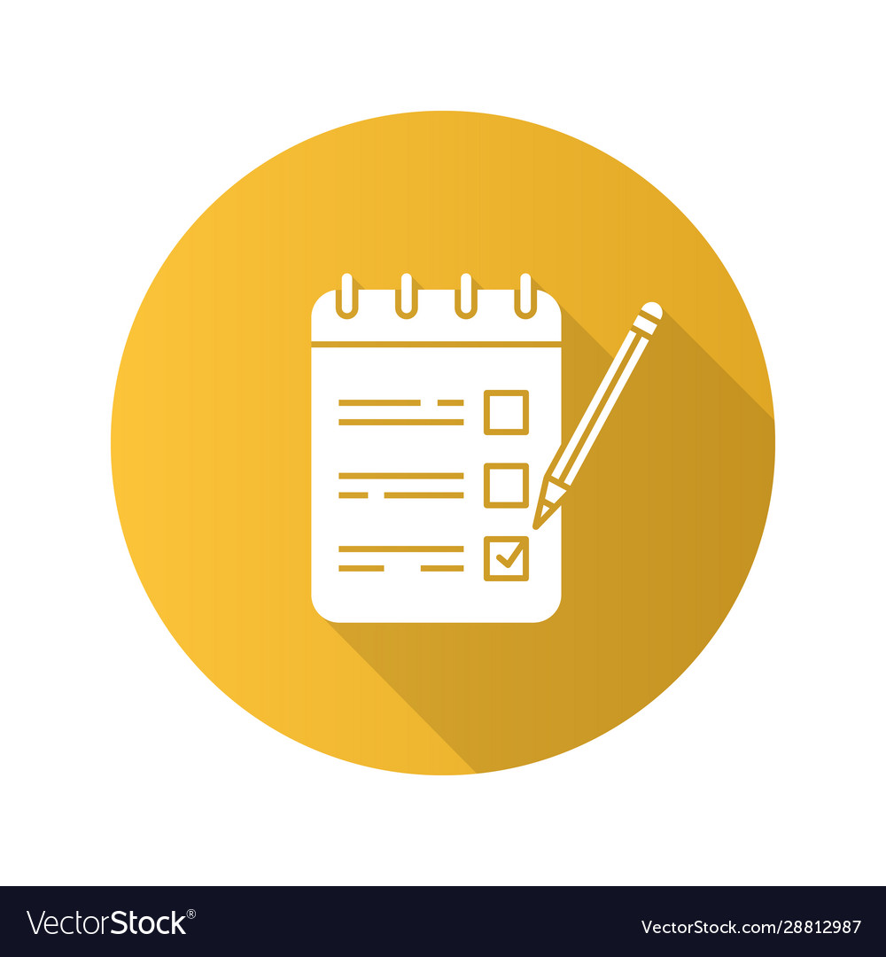 To do list flat linear long shadow icon