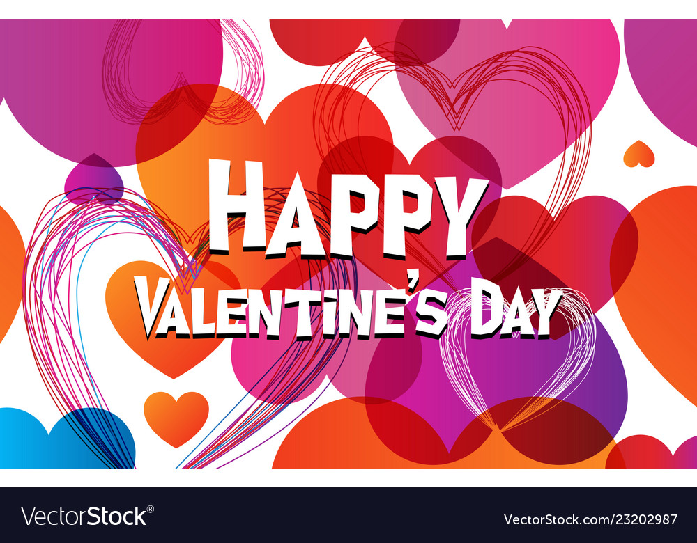 Valentine greeting card in trendy colortransition