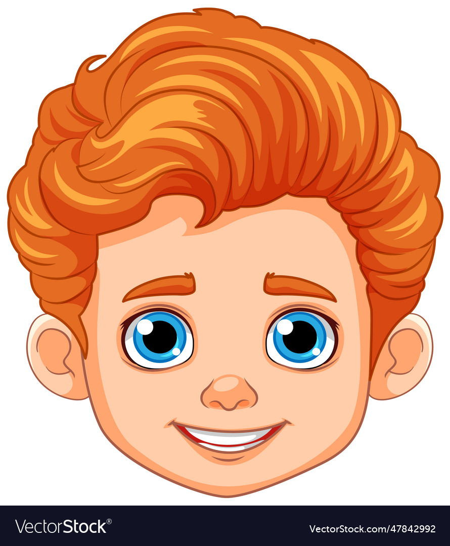 Boy Head With Orange Hair And Blue Eyes Royalty Free Vector 8705