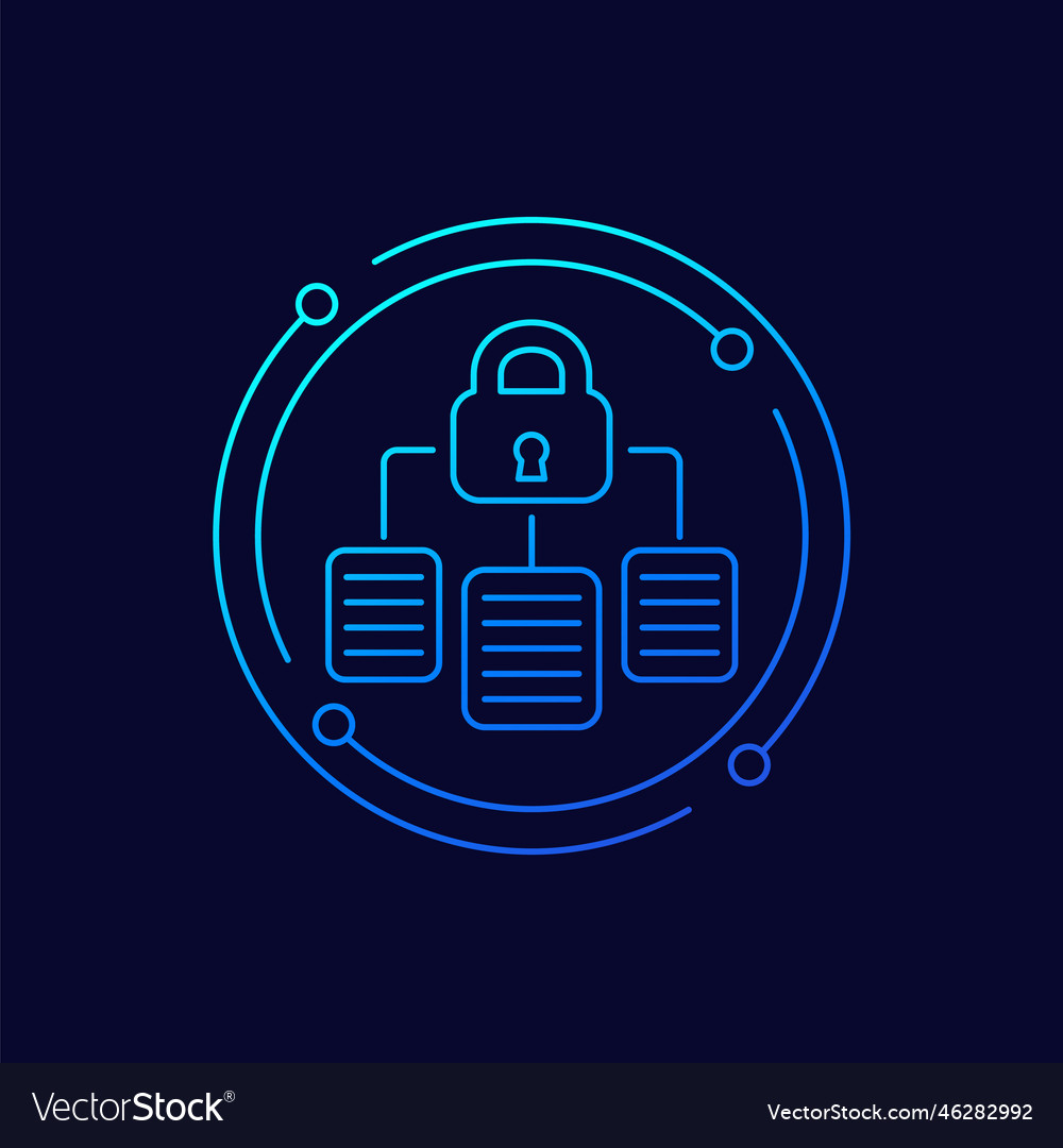 Document protection icon linear