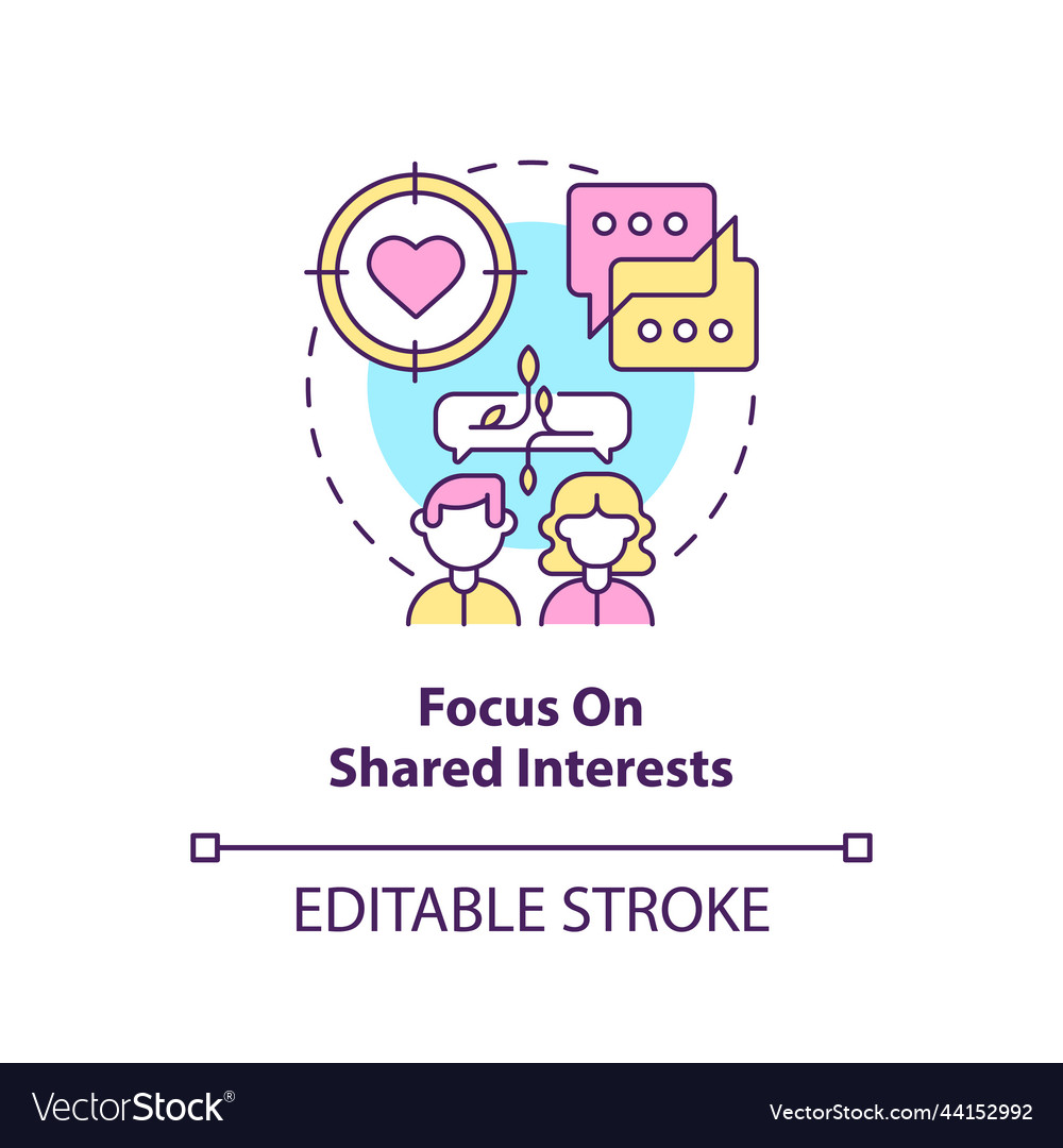 Focus on shared interests concept icon Royalty Free Vector