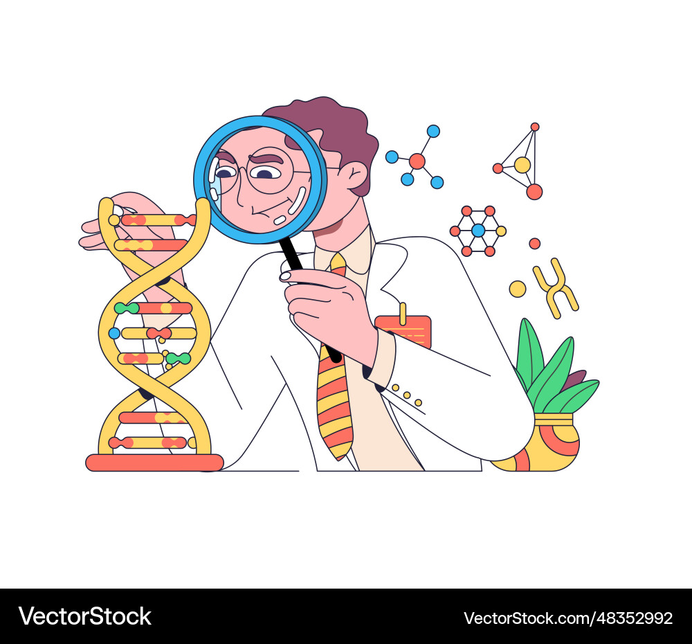 Genetic engineering concept testing Royalty Free Vector