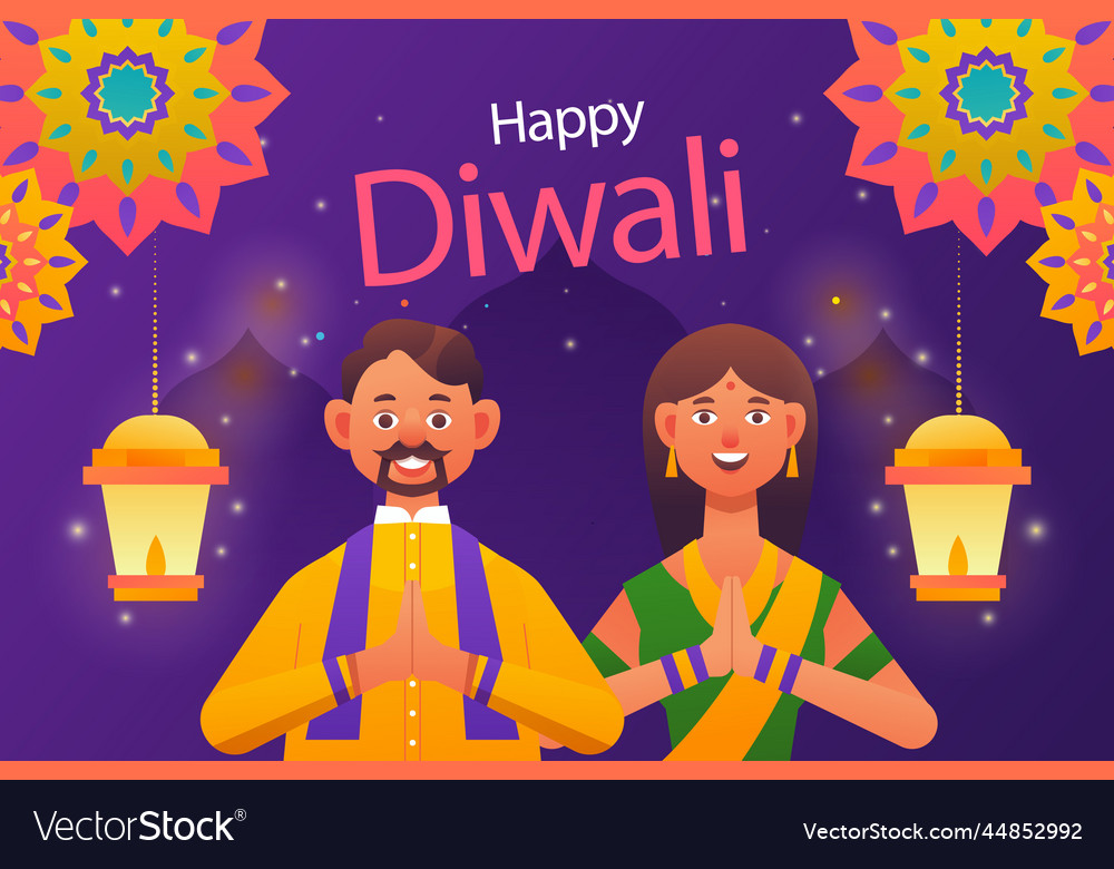 Gradient diwali festival Royalty Free Vector Image