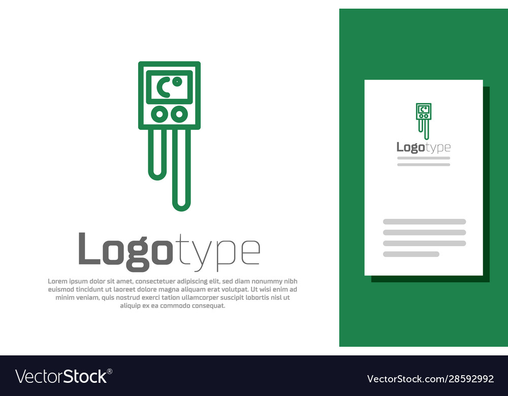 Green line temperature and humidity sensor icon Vector Image