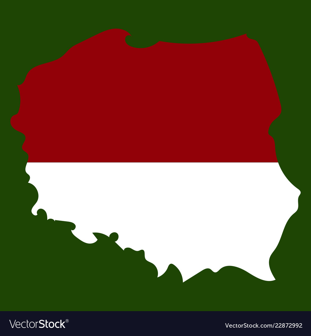 Map and flag of poland Royalty Free Vector Image