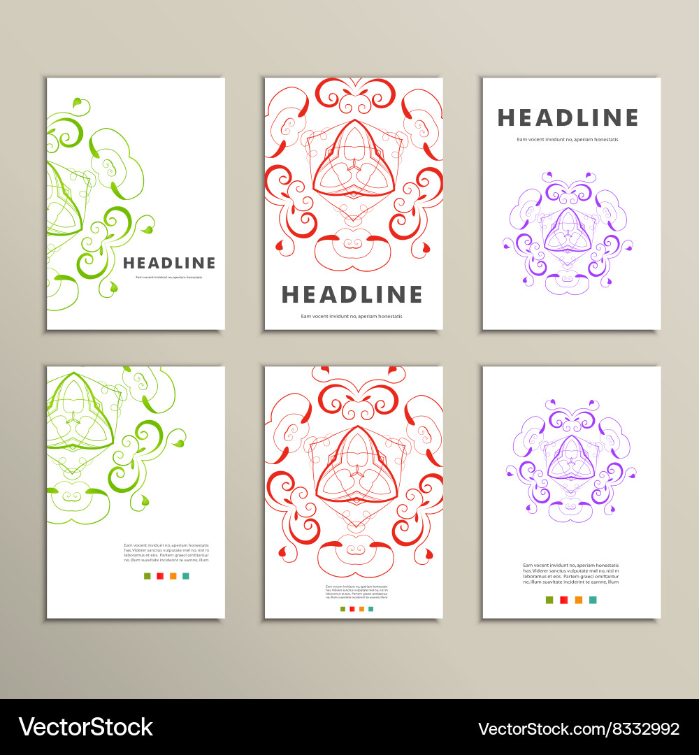 Set with abstract pattern Royalty Free Vector Image