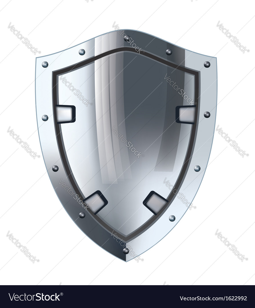 Silver shield Royalty Free Vector Image - VectorStock