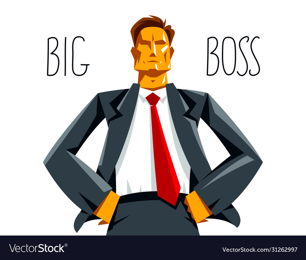 Big boss director stands confident serious Vector Image