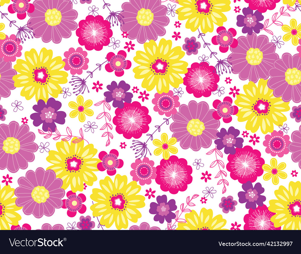 Bright floral seamless pattern