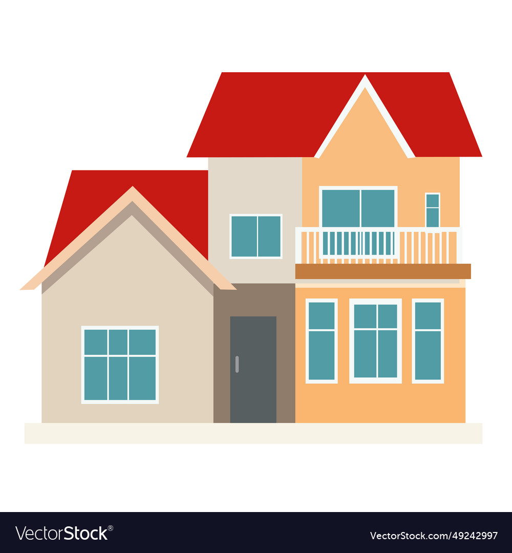 House building architecture front view Royalty Free Vector