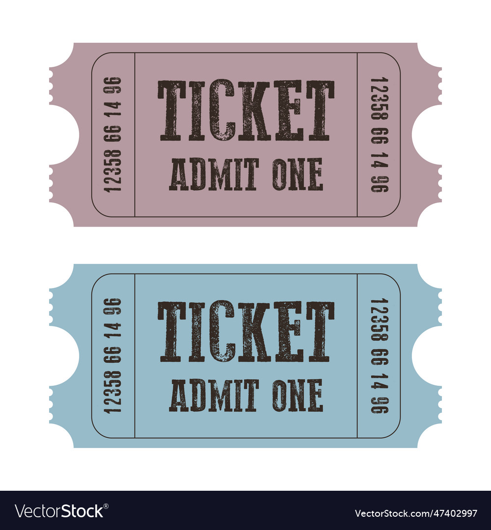 Retro ticket design template admit oneticket Vector Image