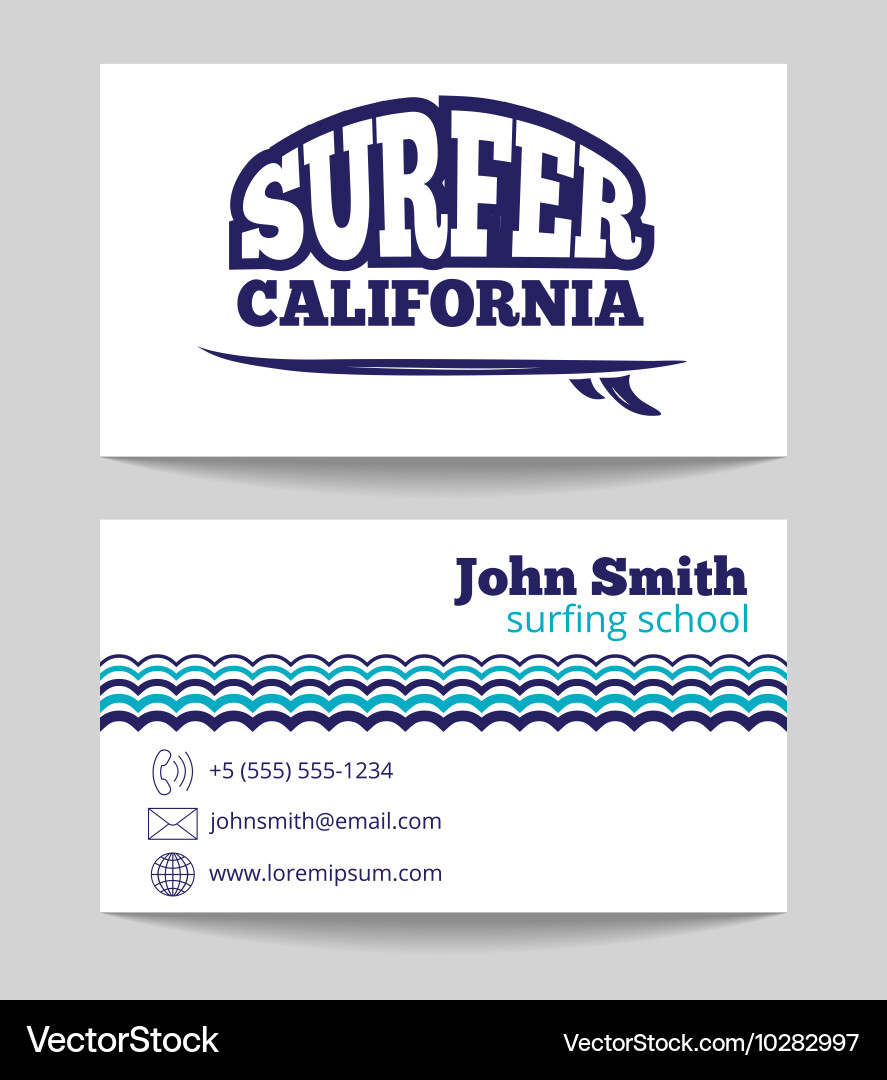 Surf instructor template Royalty Free Vector Image